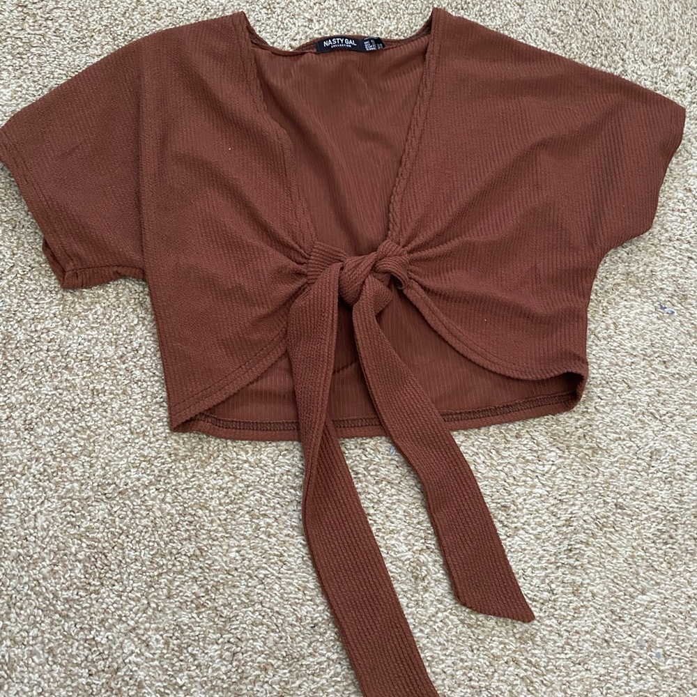 Nasty gal never worn crop tie top